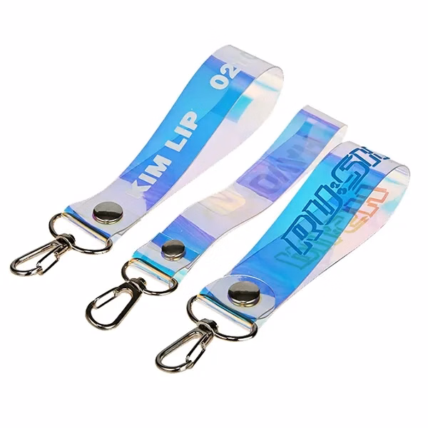Clear Holographic Wrist Strap Key Holder