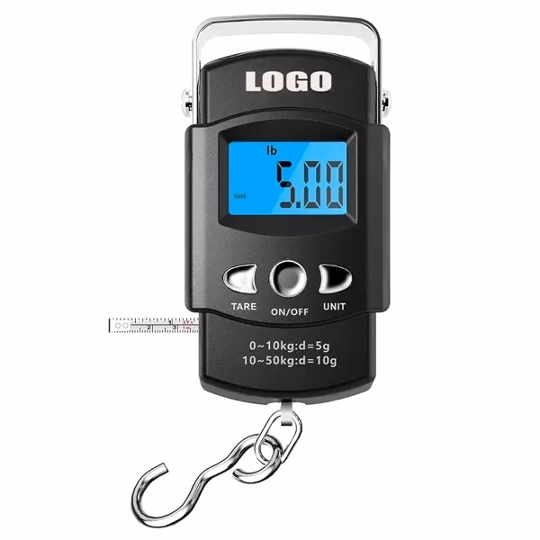 Portable Electronic Fishing Scale with Measuring Tape