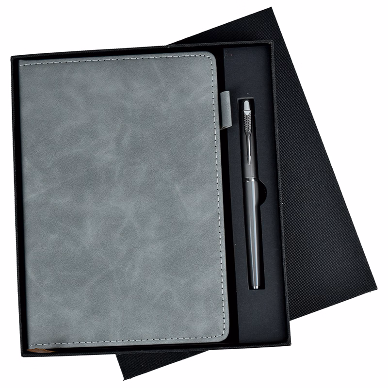 TiTUS® Executive Velveteen PU Lather A5 Notebook, Pen in EVA Case Gift Set