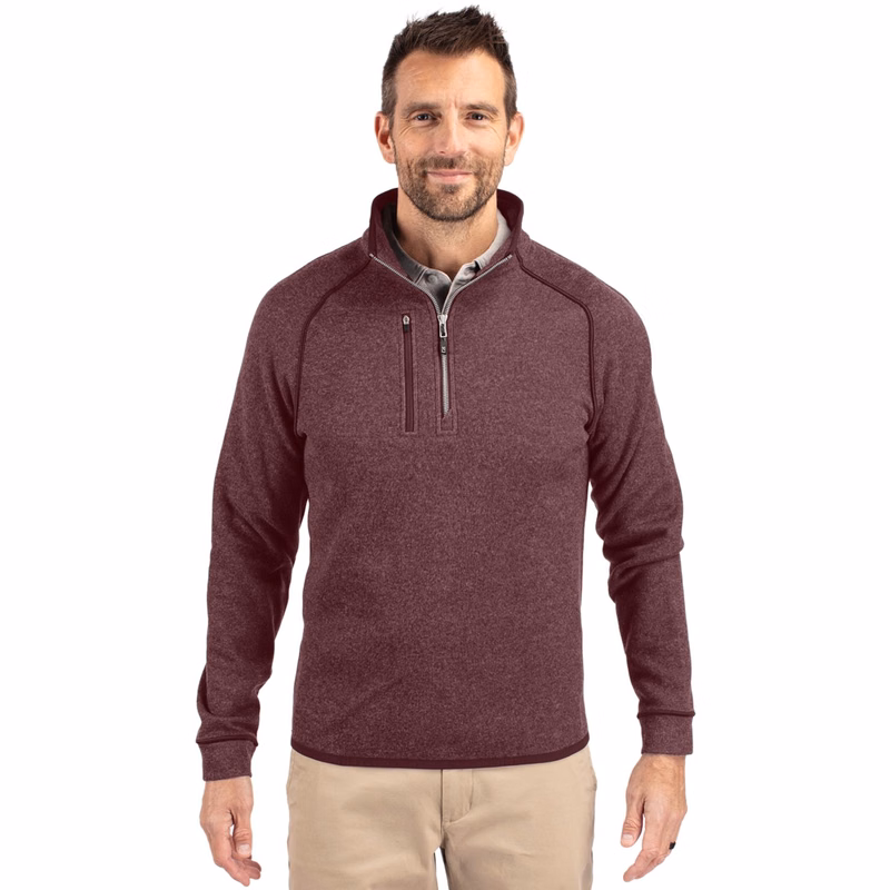 Cutter & Buck Mainsail Sweater-Knit Mens Half Zip Jacket