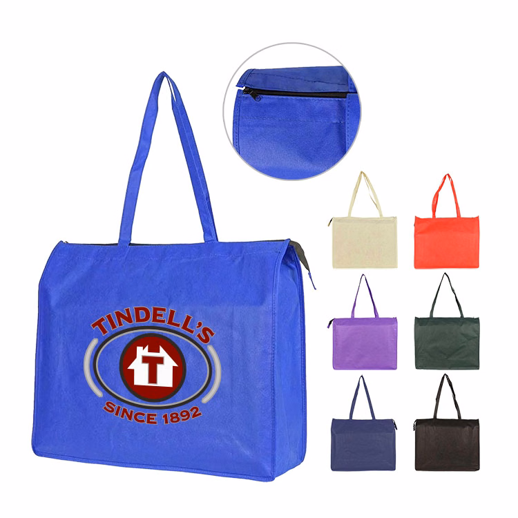 Extra LargeRecycled Non-Woven Polypropylene Tote w/ Zipper
