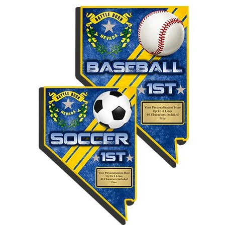 Plaque: Nevada State 8" , MDF 3/8 thick Wood, 1