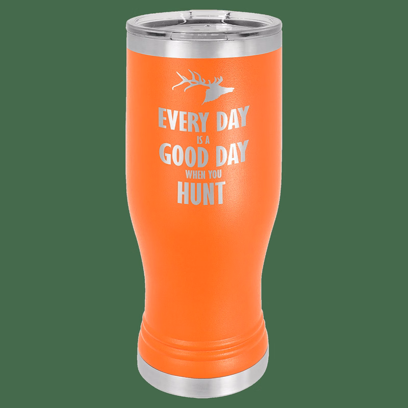 20 oz. Orange Laser Engraved Polar Camel Pilsner Tumbler w/Clear Lid