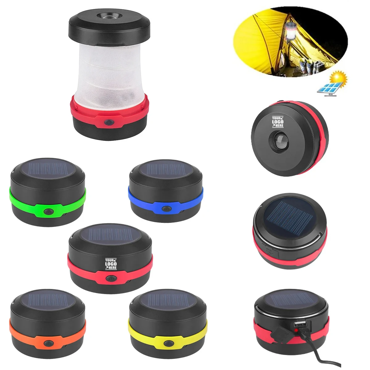 Rechargeable Foldable Solar Camping LED Lanter 1