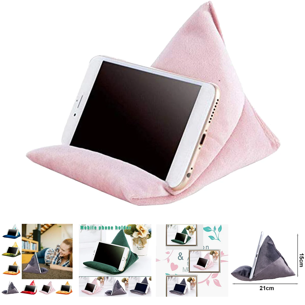 Fabric Cell Phone Stands Portable Soft Pillow Cushion 1