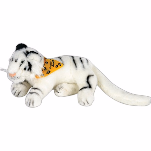 12" Realistic Laying White Tiger