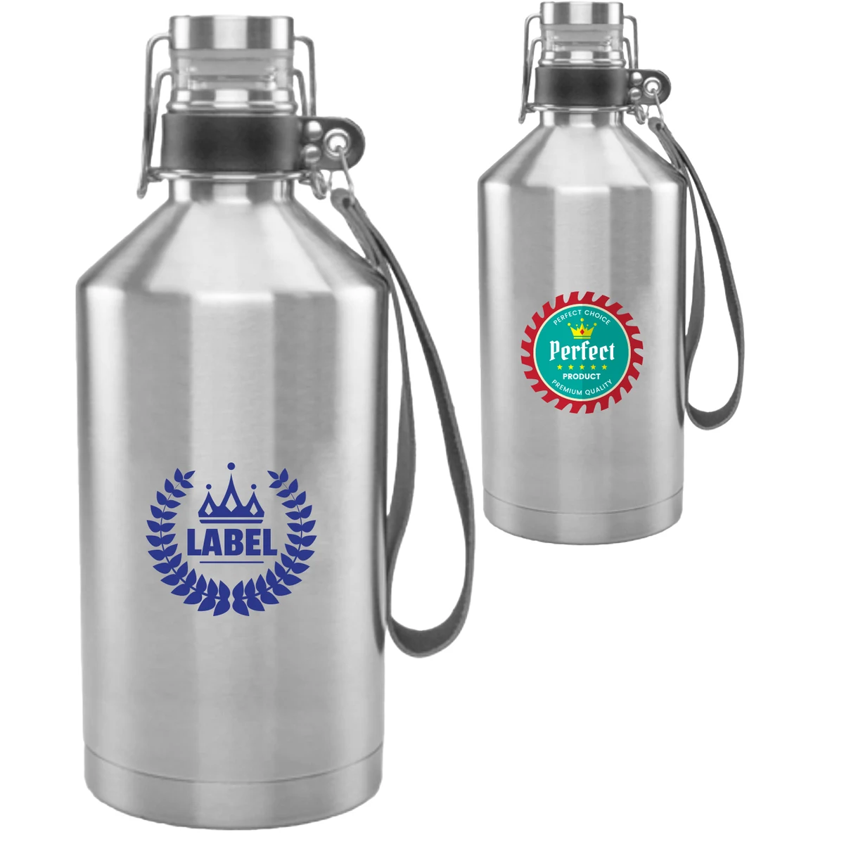 64 oz Stainless Steel Canteen Growlers, custom water bottle with logo imprint 1