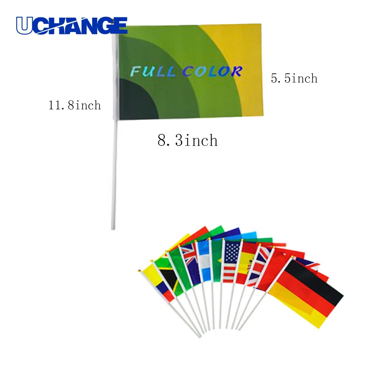 Full Color Mini Stick Flags Handheld 1
