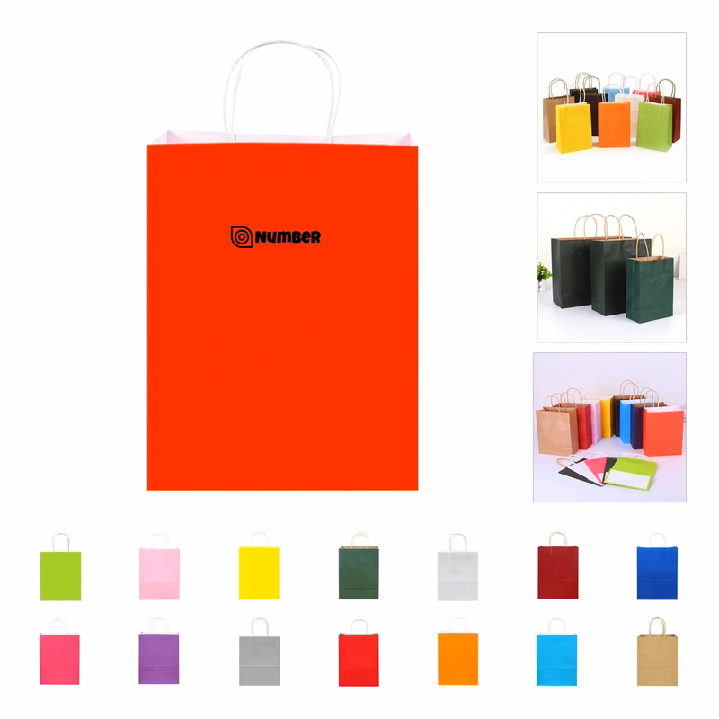Colorful Kraft Paper Shopping Bags