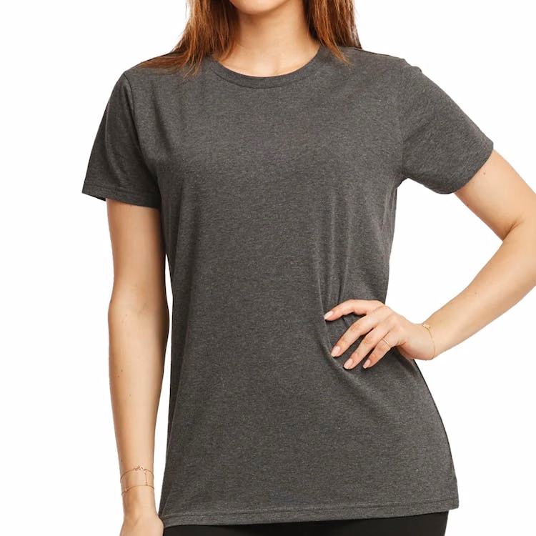 Women'sClassic Fit Crew Neck T-Shirts - Small Heather Charcoal