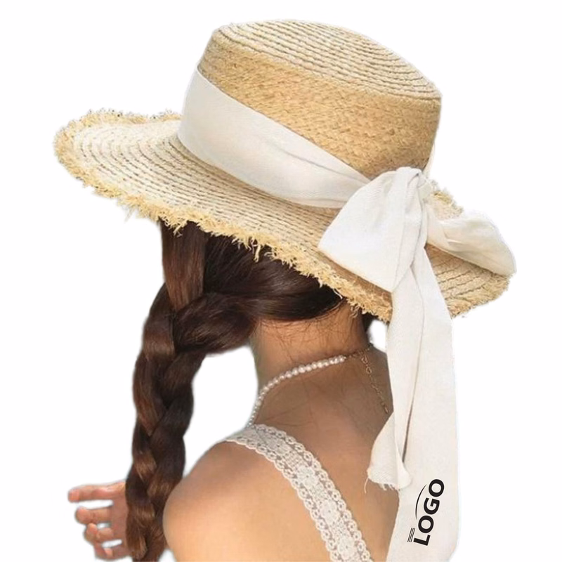 Flat Top Summer Boater With Polyester Sash