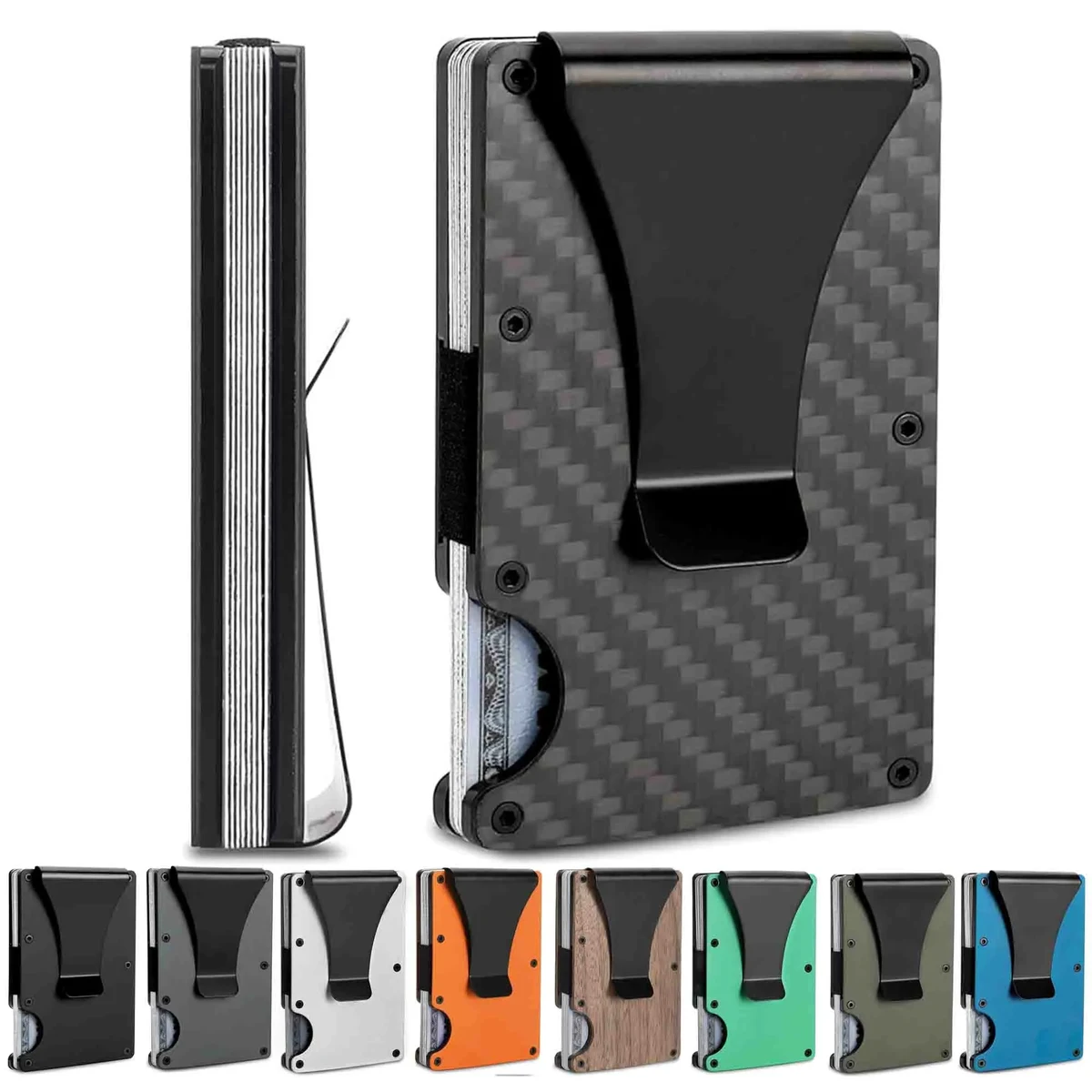 Minimalist Carbon Fiber RFID Blocking Aluminum Metal Wallet 1