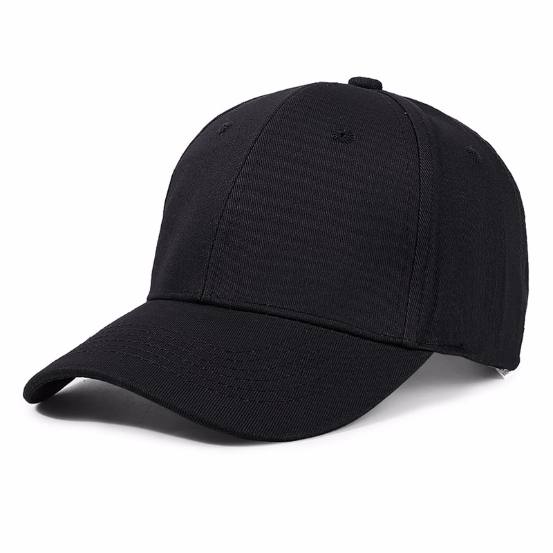 Stock Solid Color Cotton 6-Panel Baseball Cap w/ D-Ring