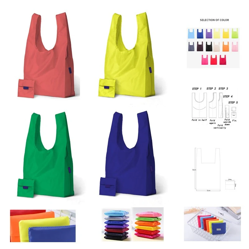 Foldable Grocery Tote with Pouch, custom tote bag with logo imprint 1