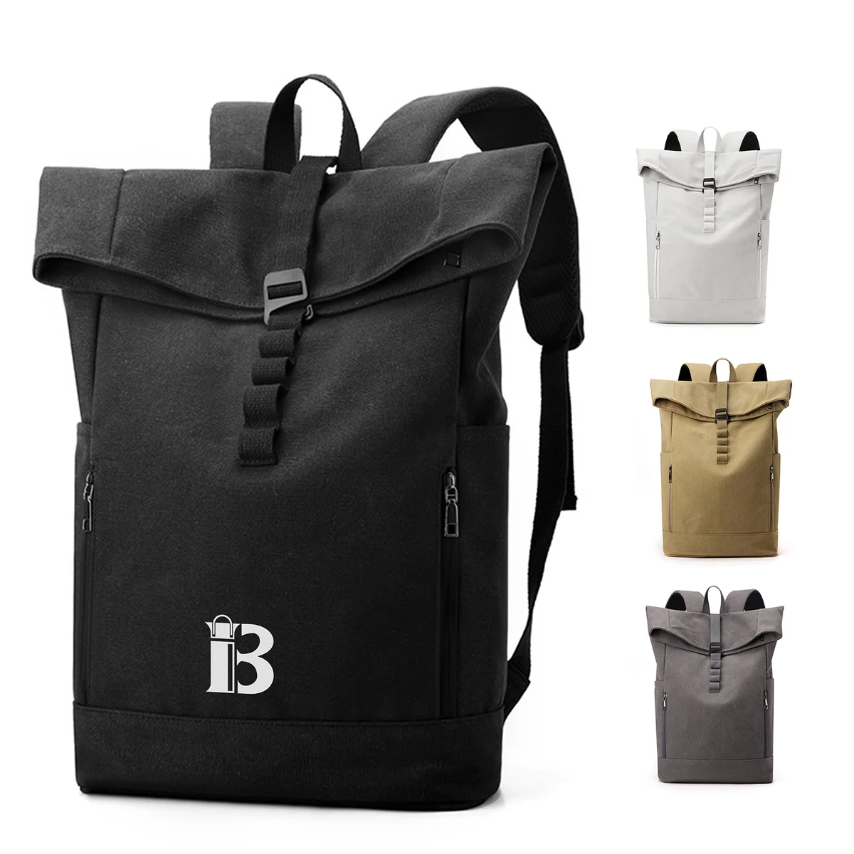 Outdoor Canvas Roll Top Backpack 1