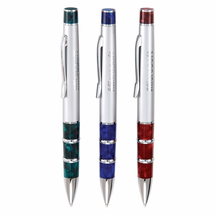 Oscar Twist Action Ballpoint Pen w/ Marble Look Accent