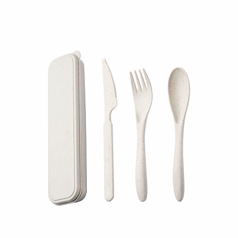 Wheat Straw Cutlery Travel Set With Carry Case