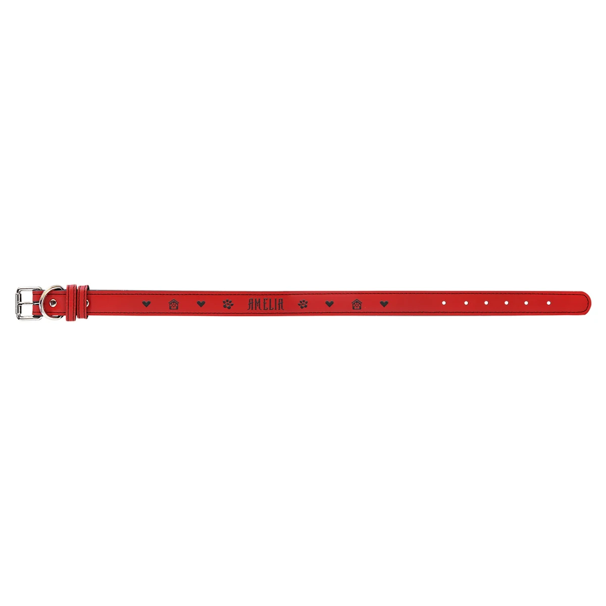 27" x 1 1/4" Red Leatherette Dog Collar 1