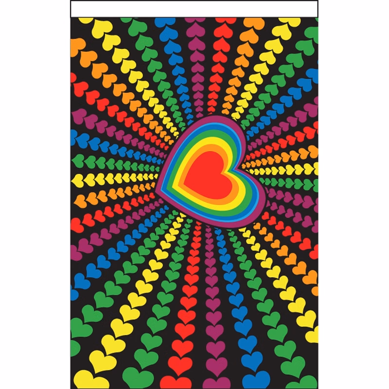 Rainbow Hearts Deluxe Garden Flag