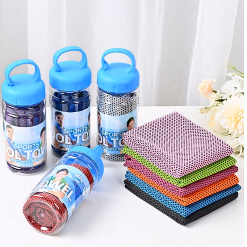 Microfiber Cool Towel for Yoga With Bottle Packing