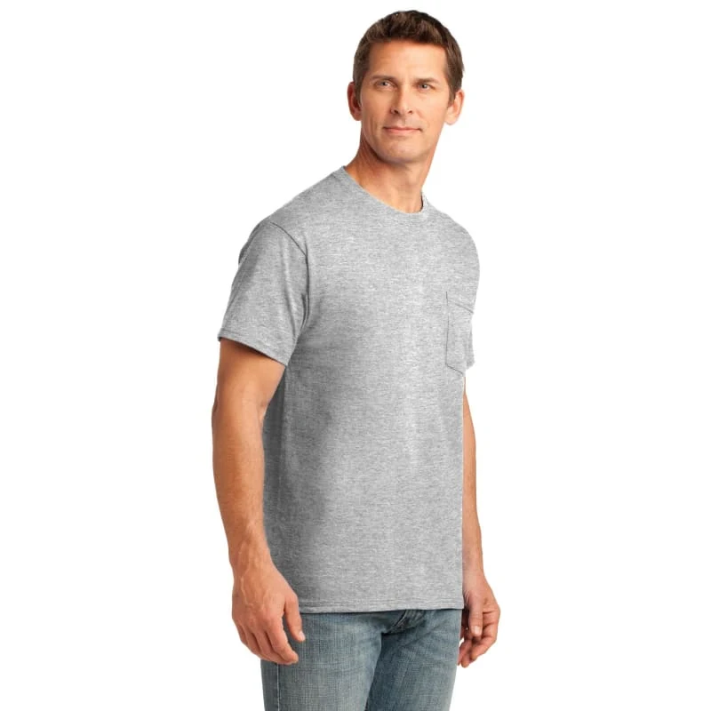 Port & Company Core Cotton Pocket Tee. 1