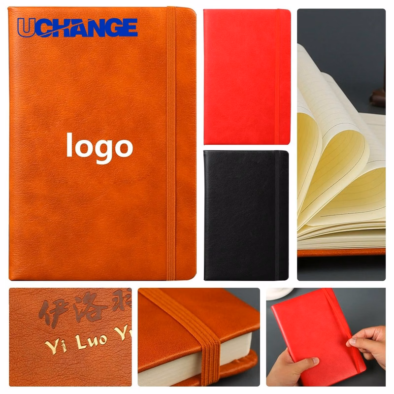 Elegant PU Leather Journal Notebook with Ribbon Bookmark