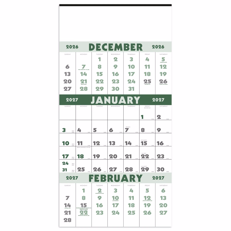 Triumph® Calendars 3-Month Planner (12 Sheet)
