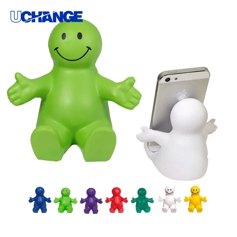 Squeezable Smile Phone Holder Stress Reliever Stand for Desk Fun 1