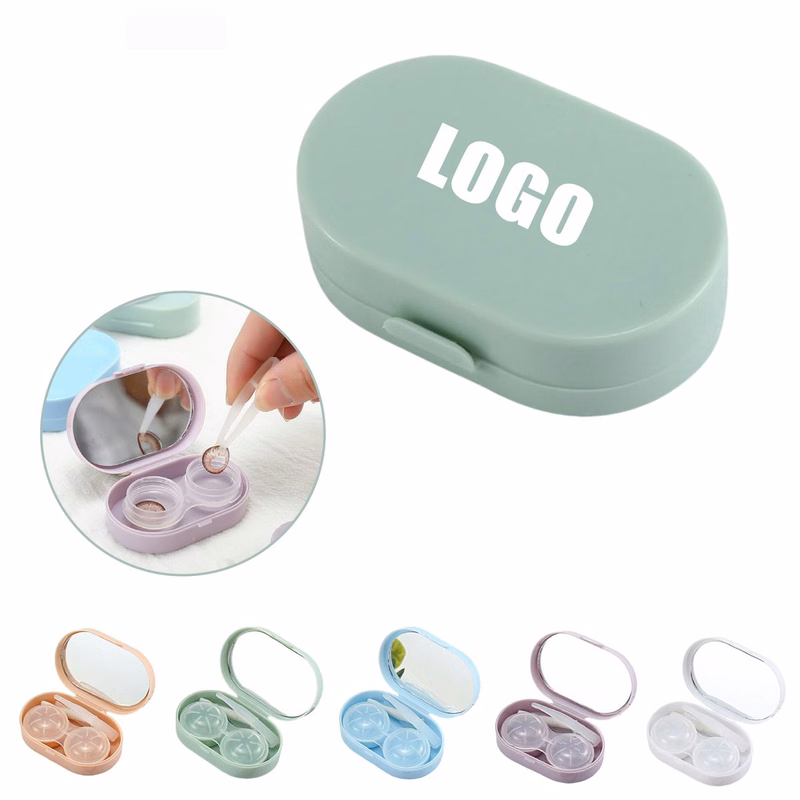 Portable Contact Lens Case With Mirror