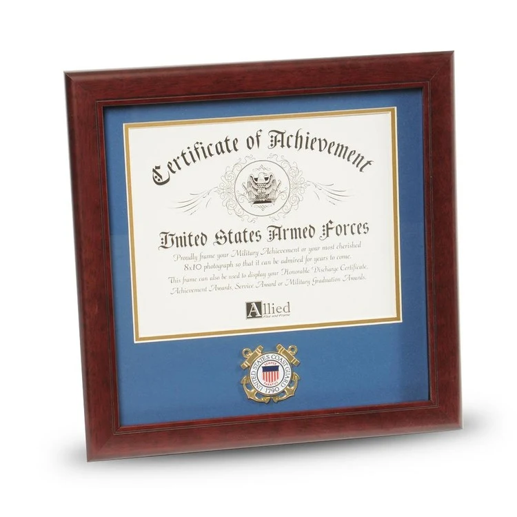U.S. Coast Guard Medallion 8-Inch by 10-Inch Certificate Frame 1