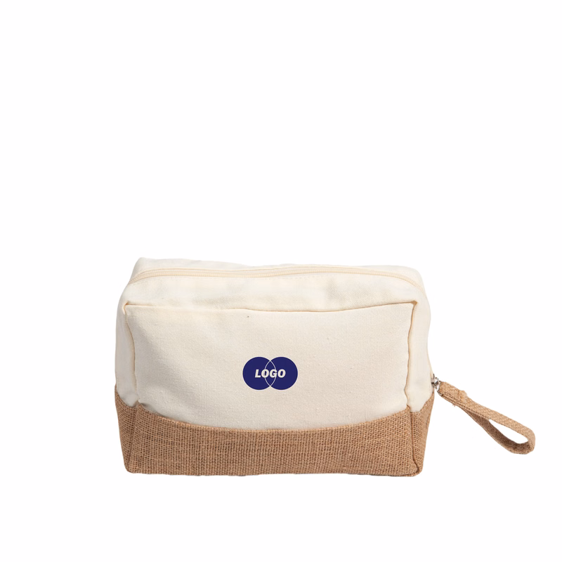 Jute-Trim Toiletry Bag