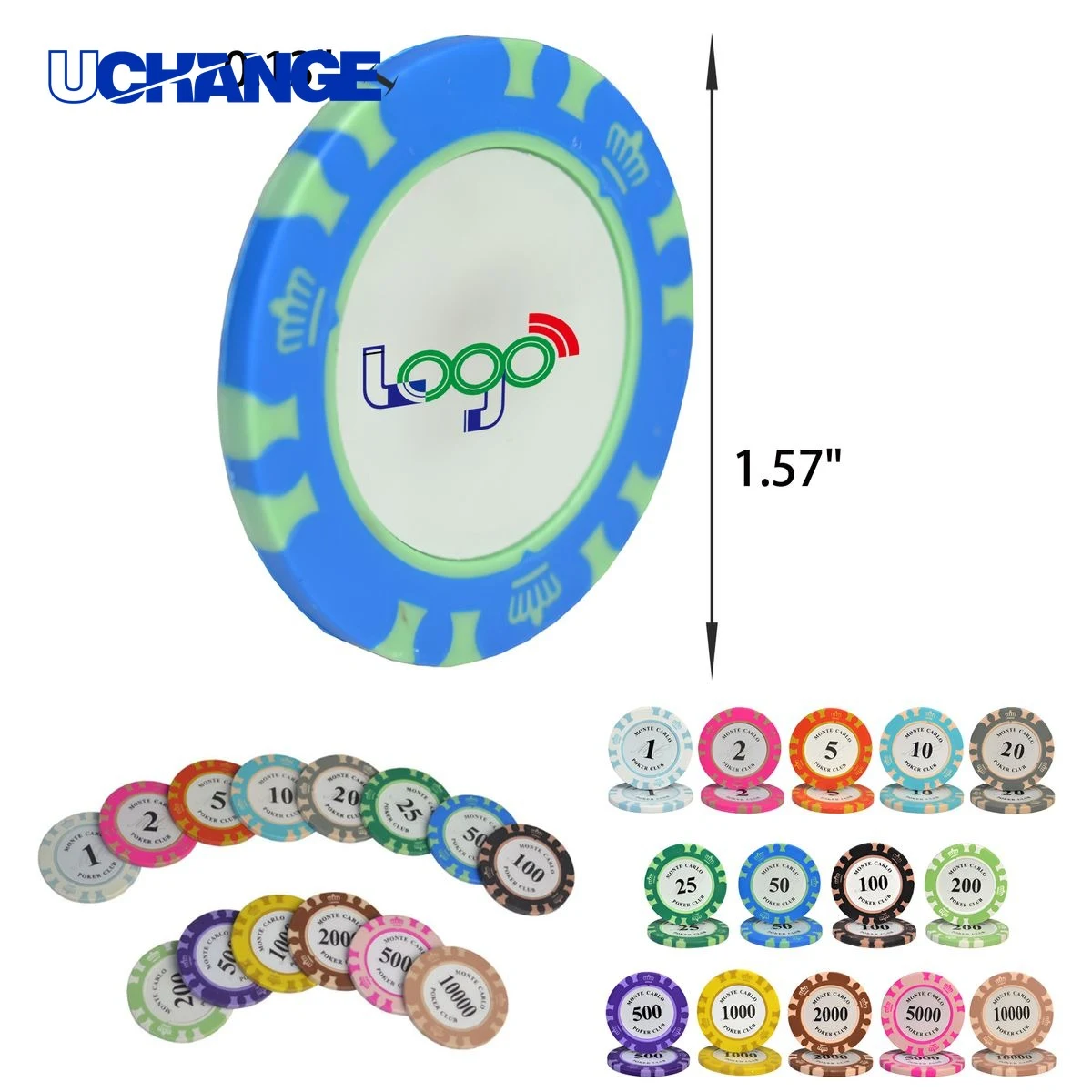 Durable 14 Colors Clay Poker Chip 1