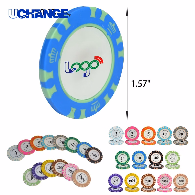 Durable 14 Colors Clay Poker Chip