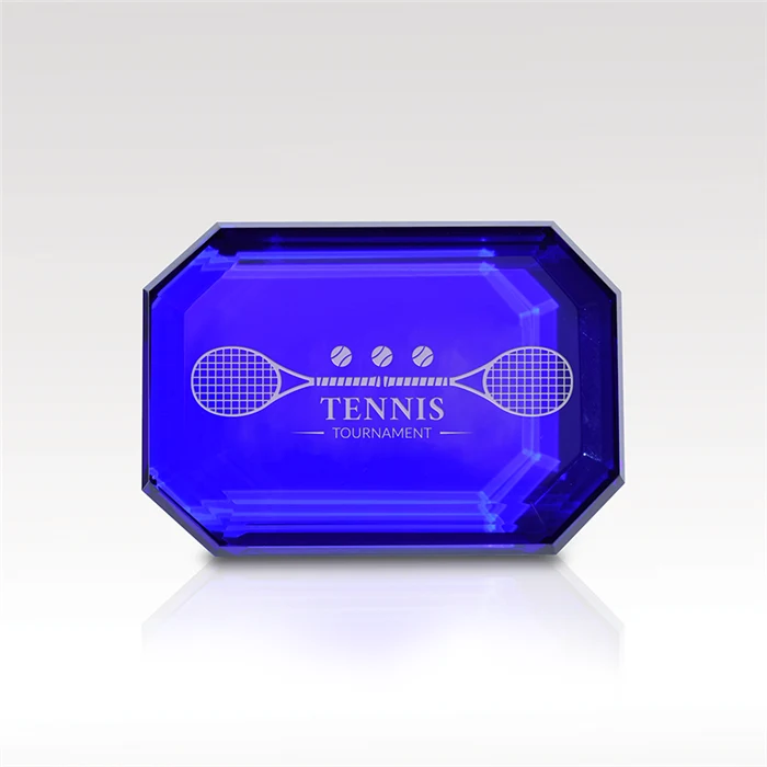 Sapphire Optical Crystal Paperweight 1