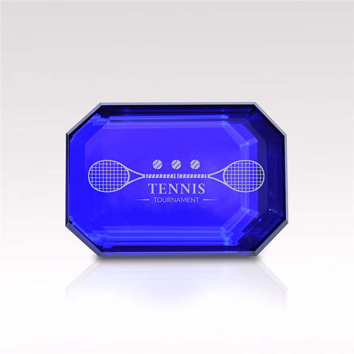 Sapphire Optical Crystal Paperweight
