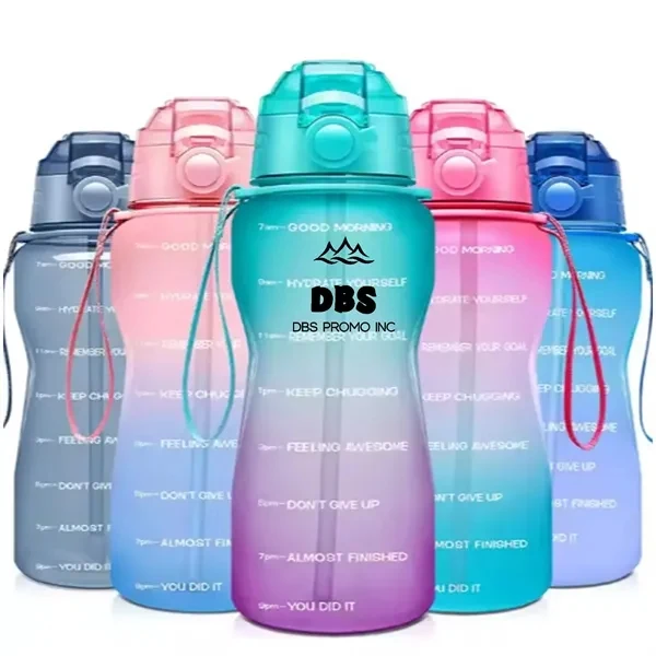 Spacious 64Oz Water Bottle with Time Marker - Stay Hydrated 1