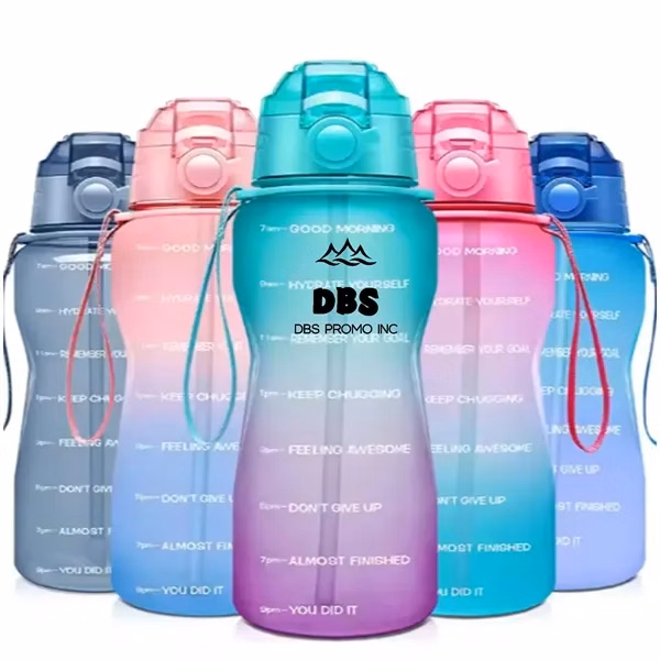 Spacious 64Oz Water Bottle with Time Marker - Stay Hydrated