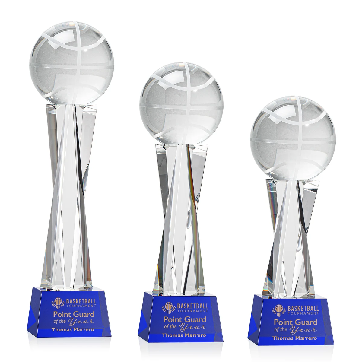 Basketball Award on Grafton Base - Blue 1