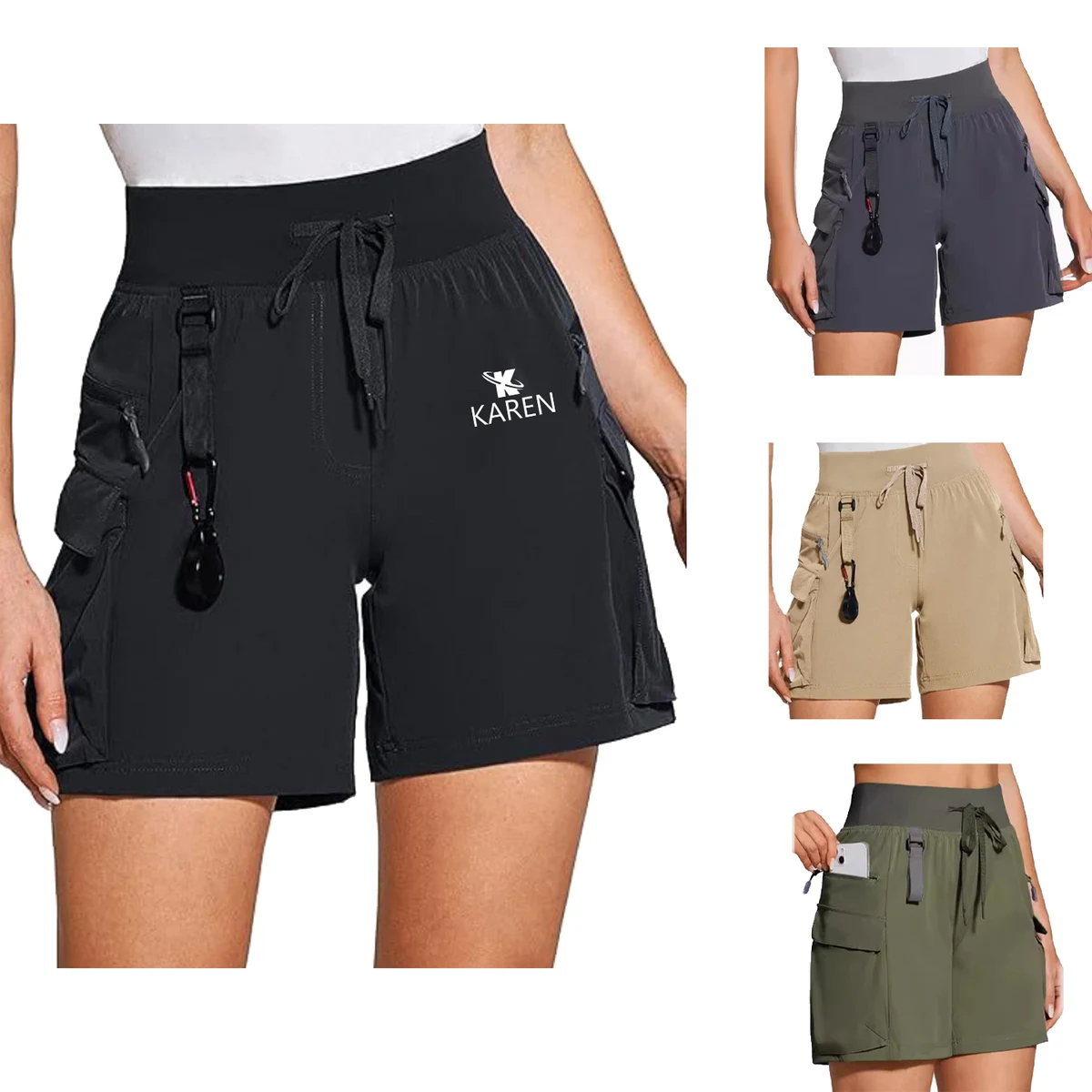 Breathable Womens Quick-Dry Cargo Shorts 1