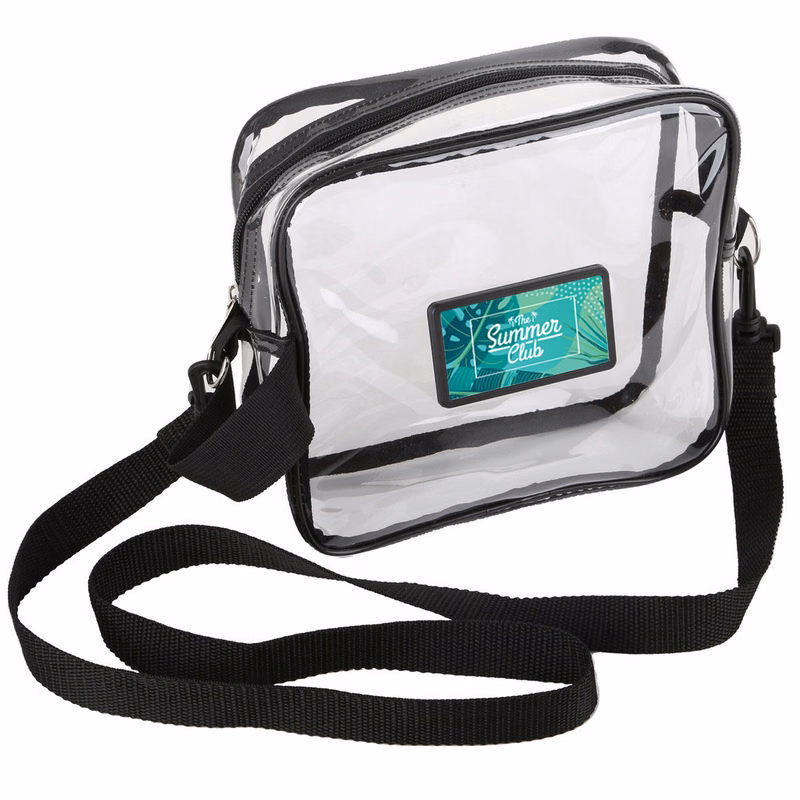 Clear Stadium Approved Crossbody Messenger Bagw/ Zipper and Adjustable Shoulder Strap - Full Color