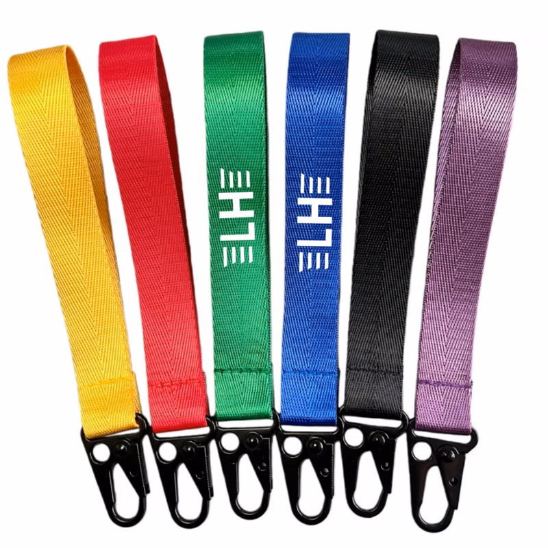 Wristlet Keychain Woven Mark Short Lanyard