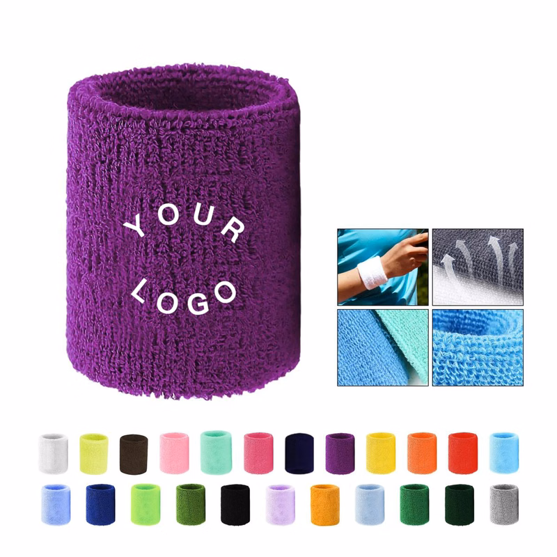 Absorbent Cotton Wrist Sweatband for Men and Women