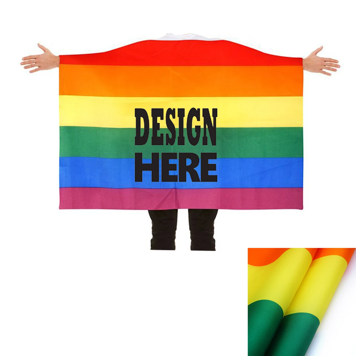 Custom Gay Pride Rainbow Flag Cape 1