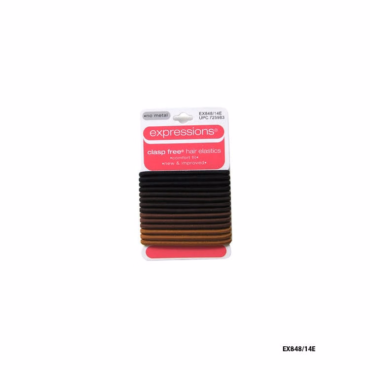 Hair Elastics - 14 Pieces Natural Clasp Free