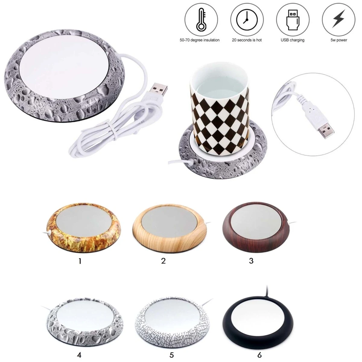 iBank ® USB Cup Warmer, Coaster Coffee Mug Warmer 1