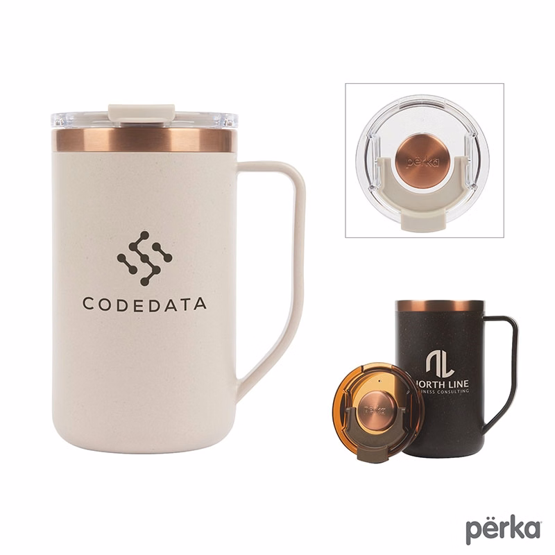 Perka® Guji 15 oz. Recycled Steel and Coffee Grounds Mug