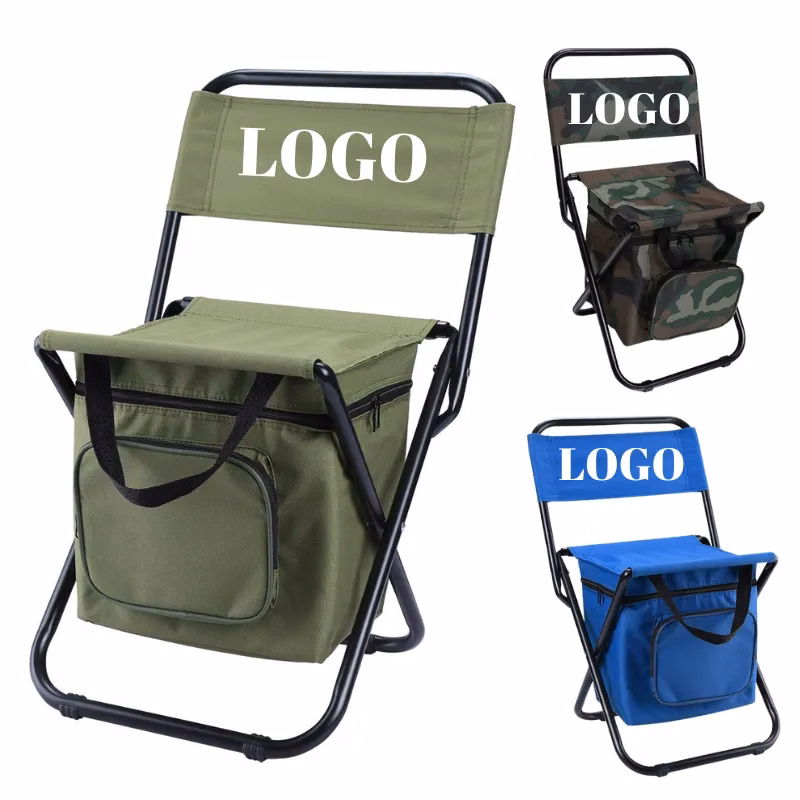 3-in-1 Portable Folding Chair Insulated Ice Bag and Backrest