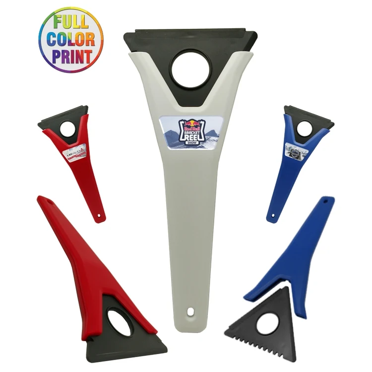 3-in-1 Ice Scraper with Interchangeable Blades - Full Color Dome Print 1