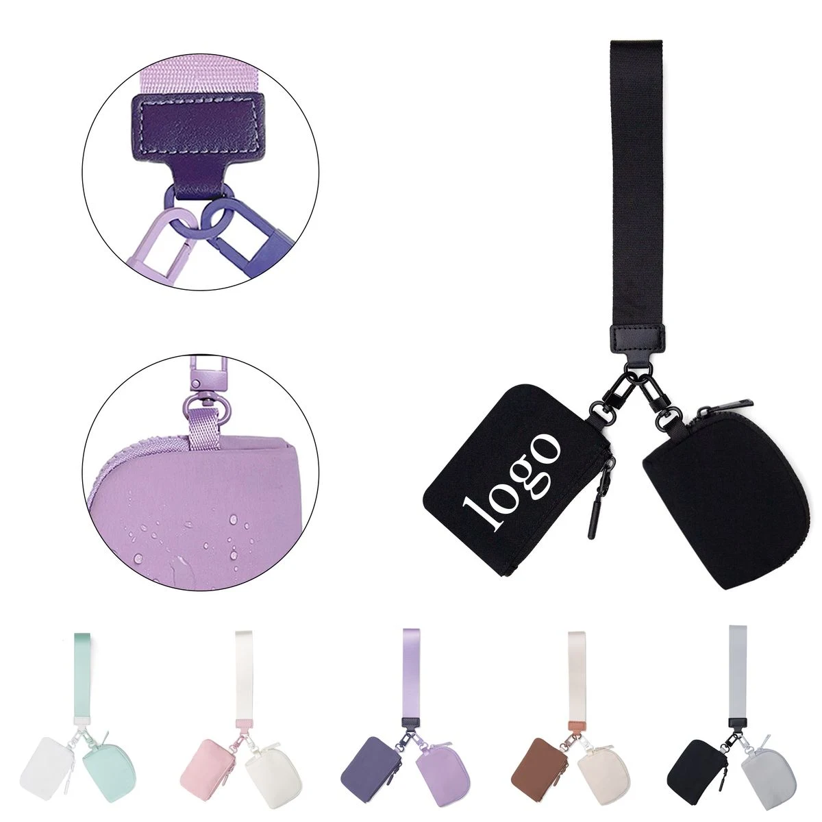 Mini Dual Zipper Pouch Wristlet 1