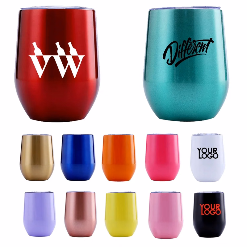 12 oz Coffee Mug Wine Insulated Tumblers With Lids